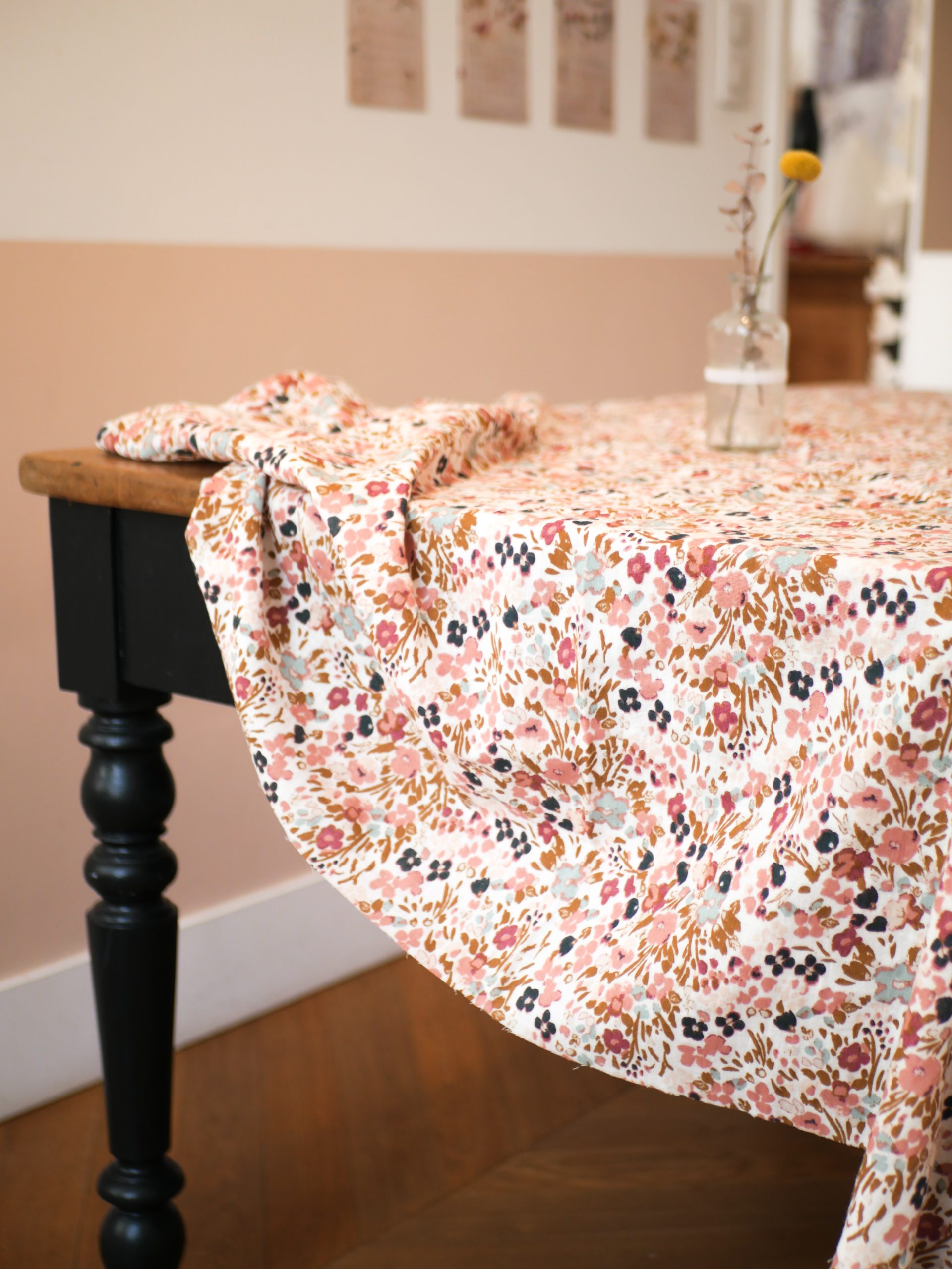 Grande nappe en coton double gaze fleurie - Trinquette Atelier