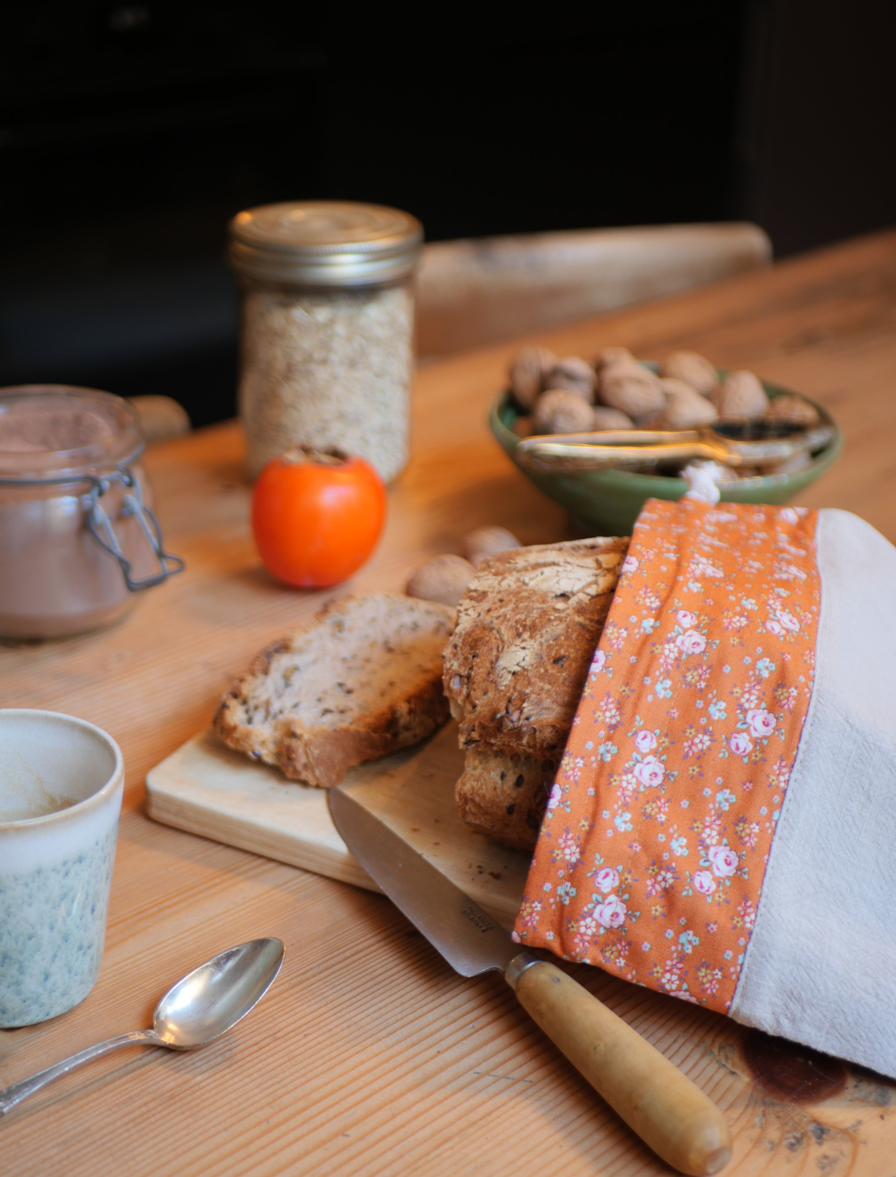 Sac à pain en lin et coton