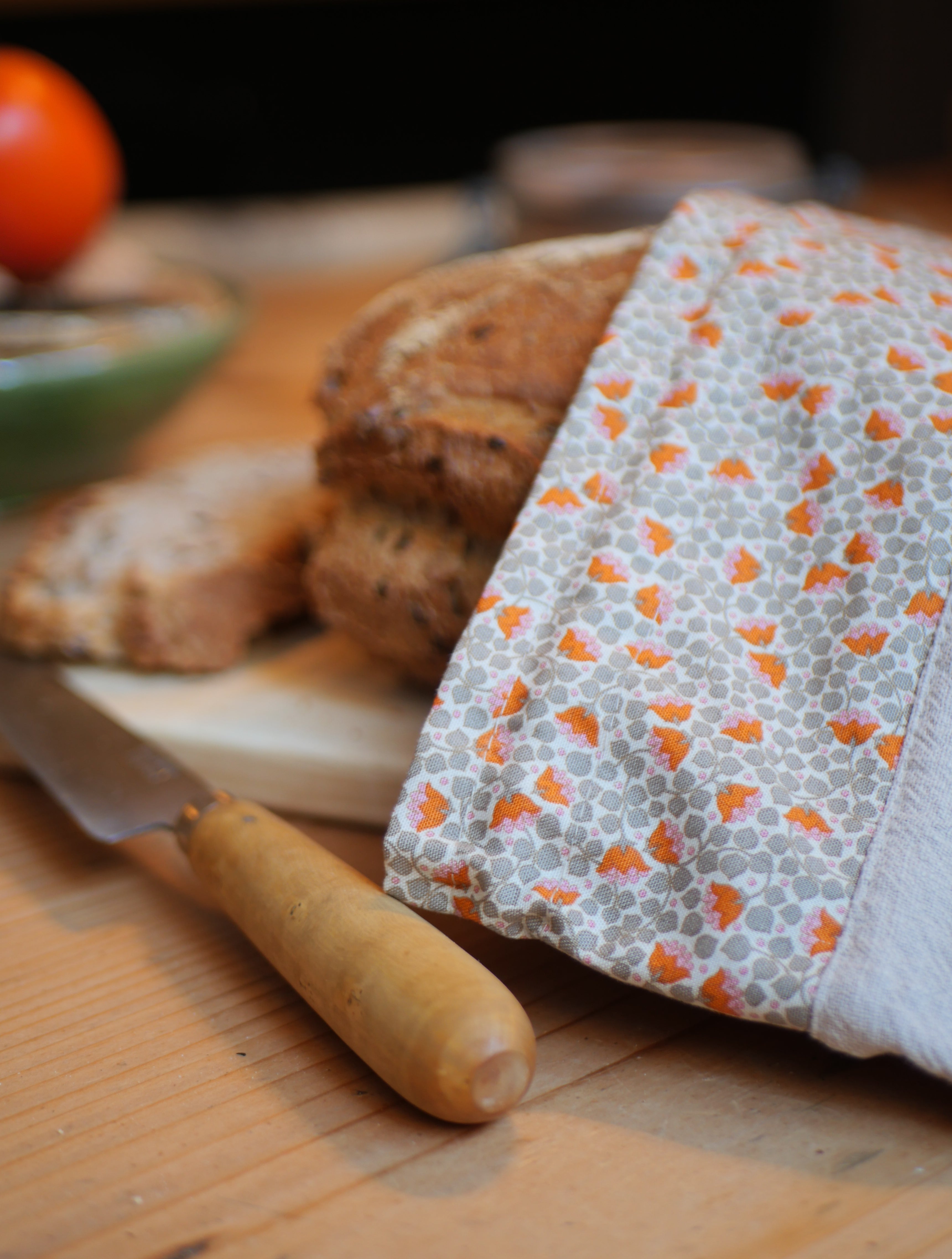 Sac à pain en lin et coton