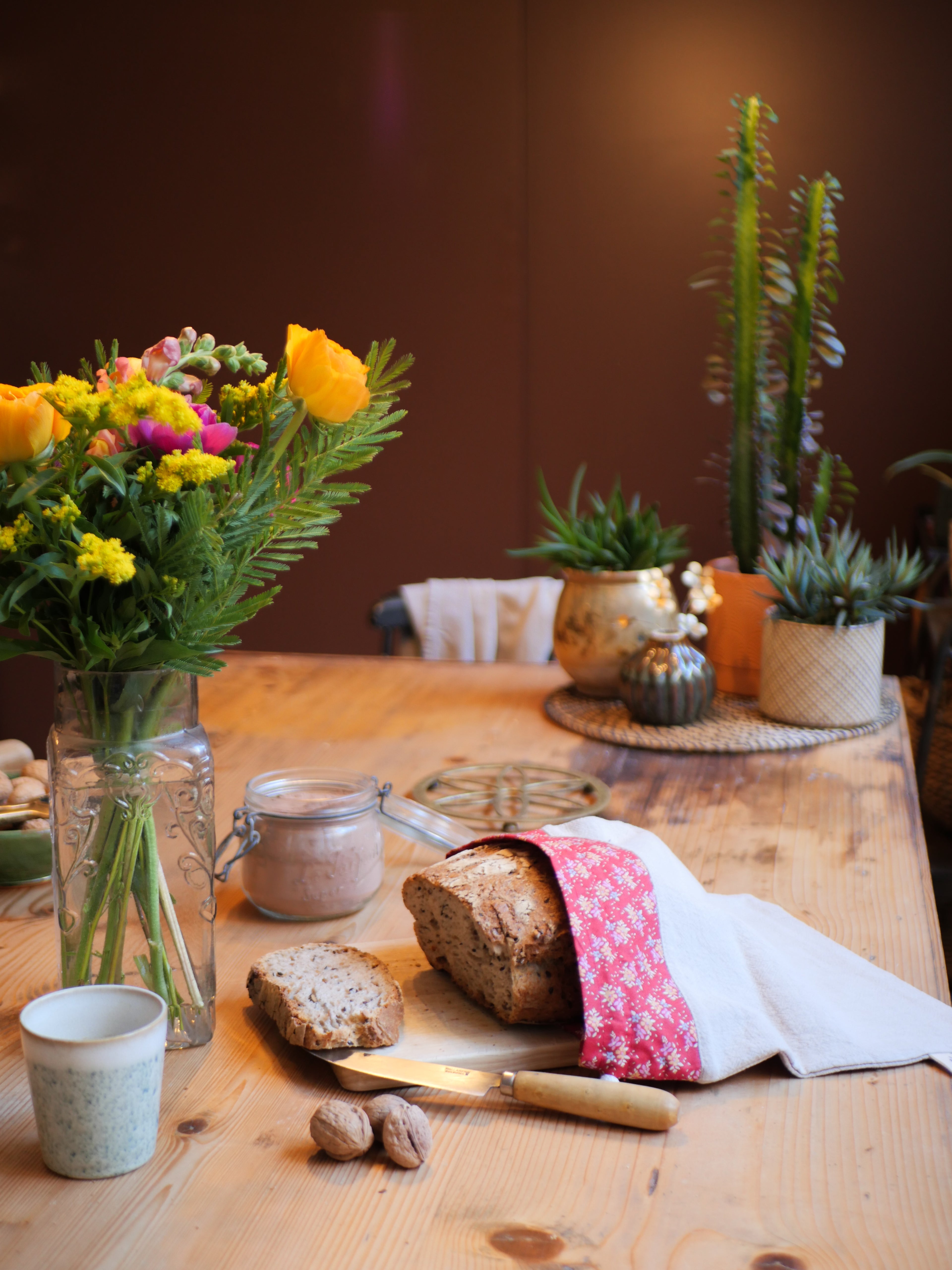 Sac à pain en lin et coton