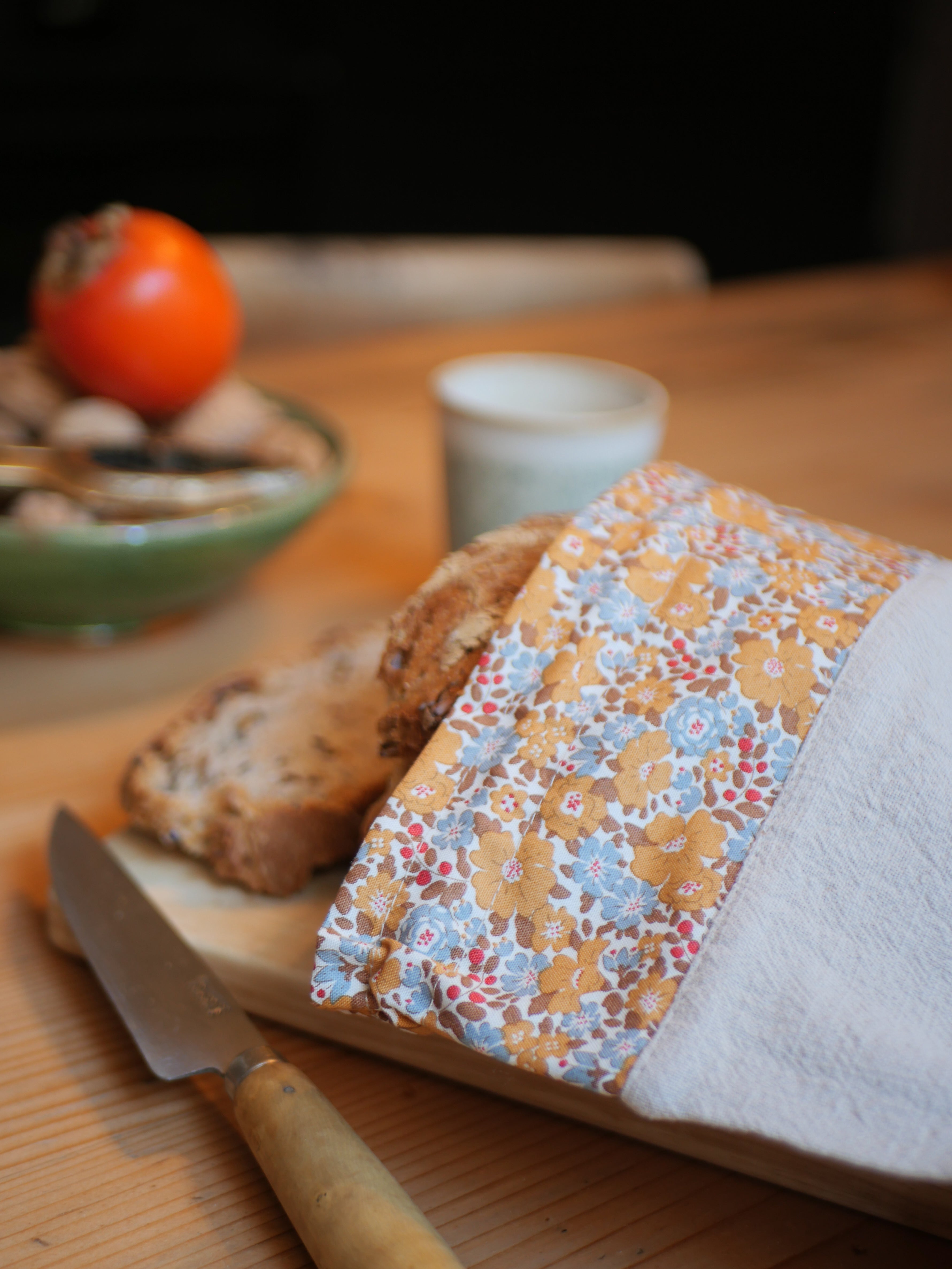 Sac à pain en lin et coton